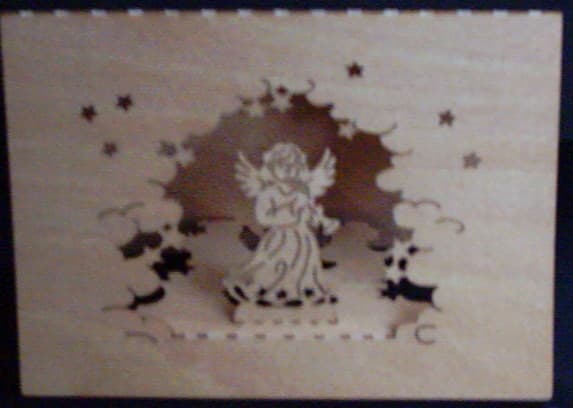 Funktionskarte aus Holz Motiv Engel